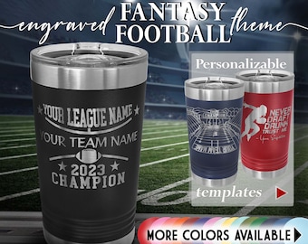 Personalized Fantasy Football Theme Travel Pint Tumbler 16oz