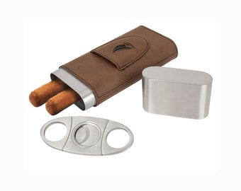 Personalized Cigar Travel Case With Cutter