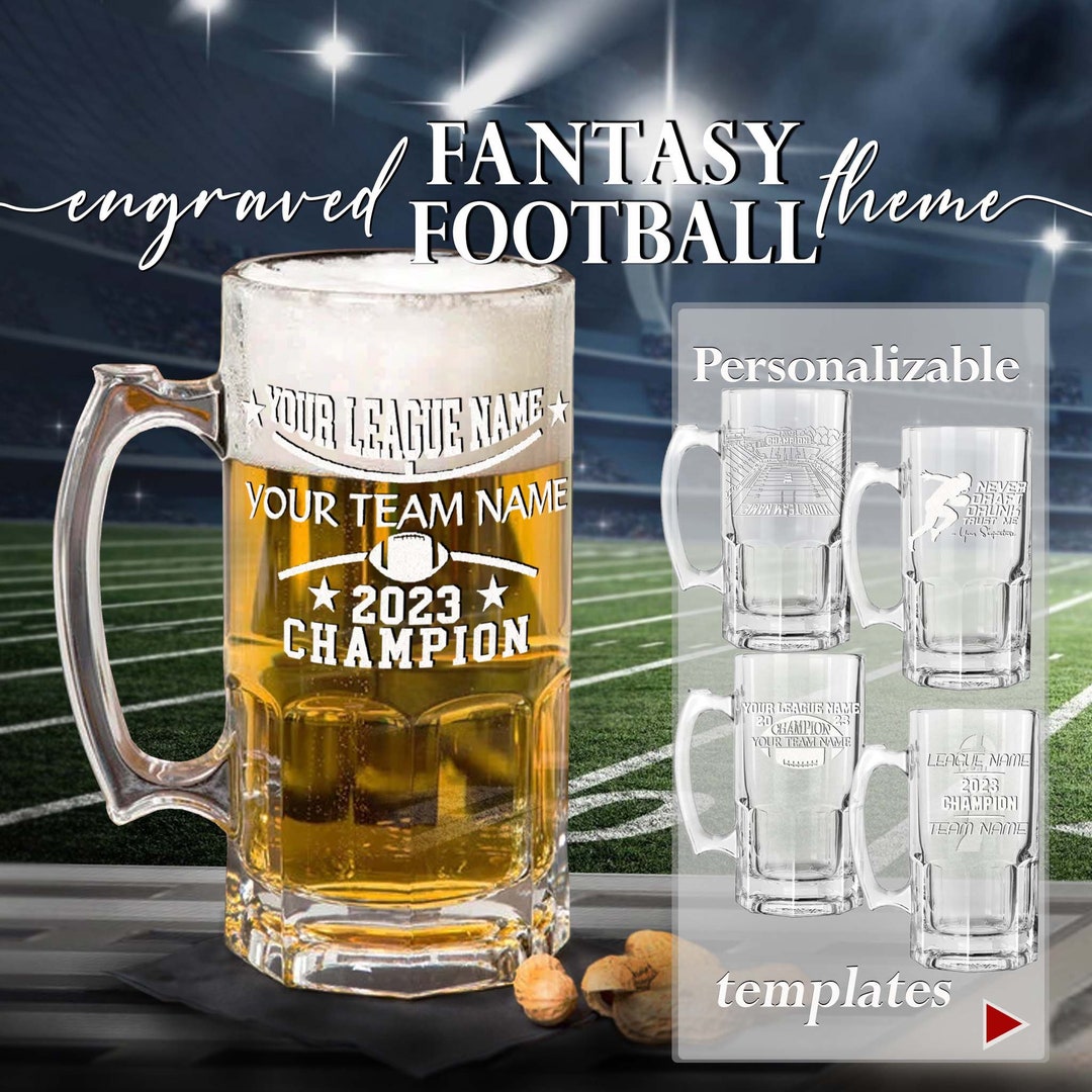Personalized Fantasy Football Beer Stein 32oz Etsy