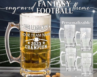 Personalized Fantasy Football Beer Stein 32oz