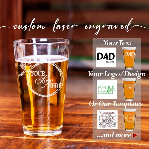 Etched Custom Pint Glasses Personalized Beer Glasses With Etsy