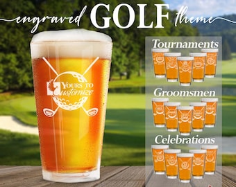 Personalized Golf Pint Glass, Custom