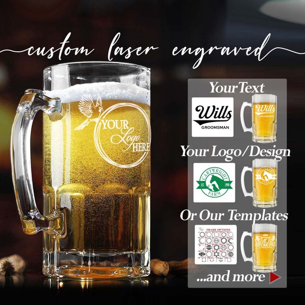 Custom Giant Beer Stein Glass, Personalized