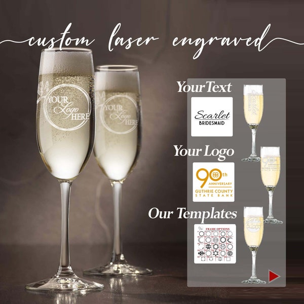 Custom Champagne Flutes, Personalized