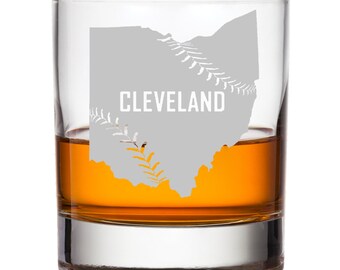 Baseball State Whiskey Glass Personalized Engraved - Any State!