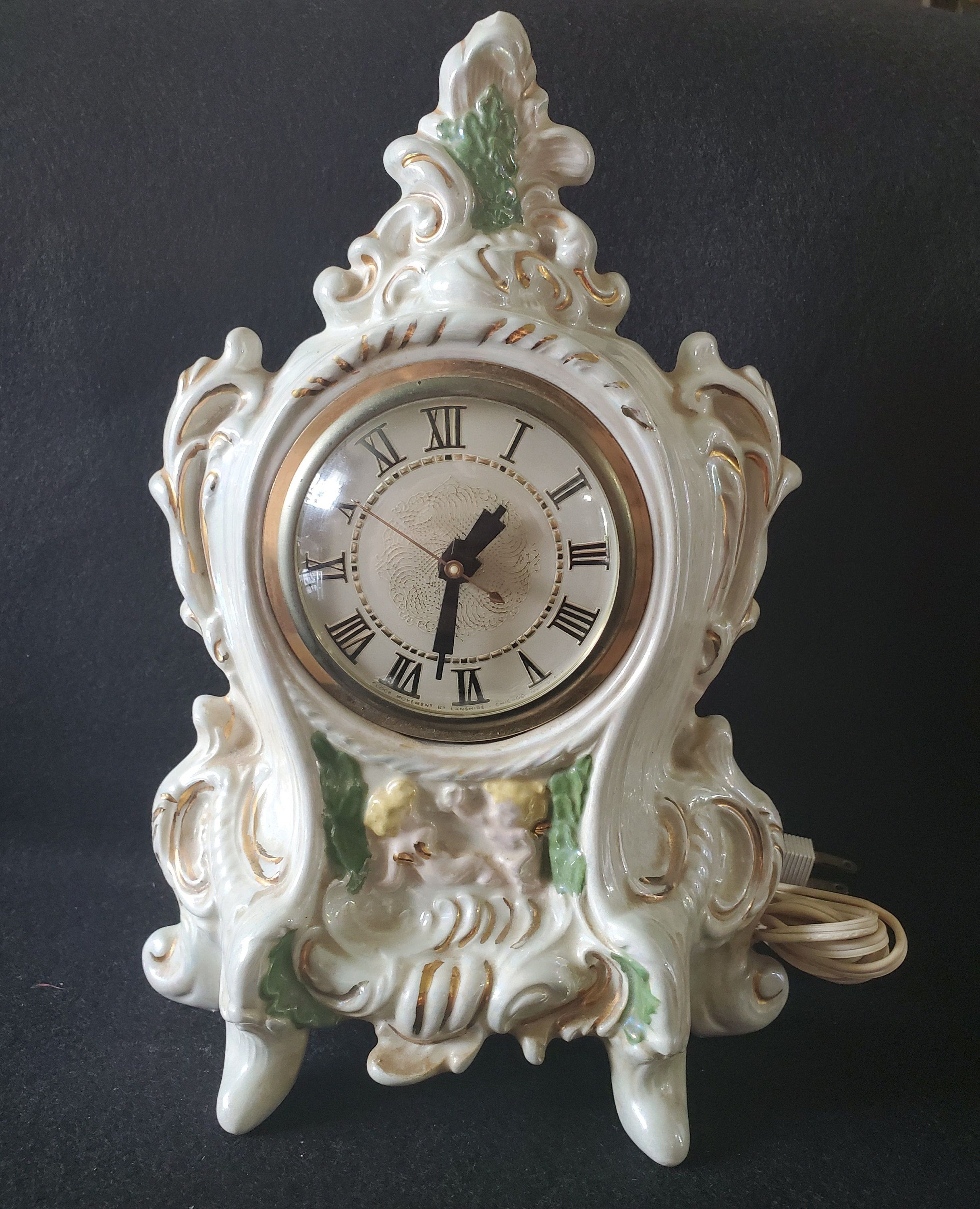 Opalescent Ceramic Mantel Clock With Lanshire Movement Etsy UK