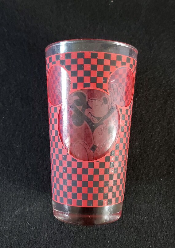 Mickey Mouse Drinking Glass Etsy