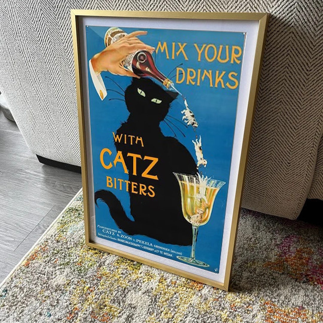 Vintage Catz Bitters Poster Alcohol Poster Vintage Poster Etsy