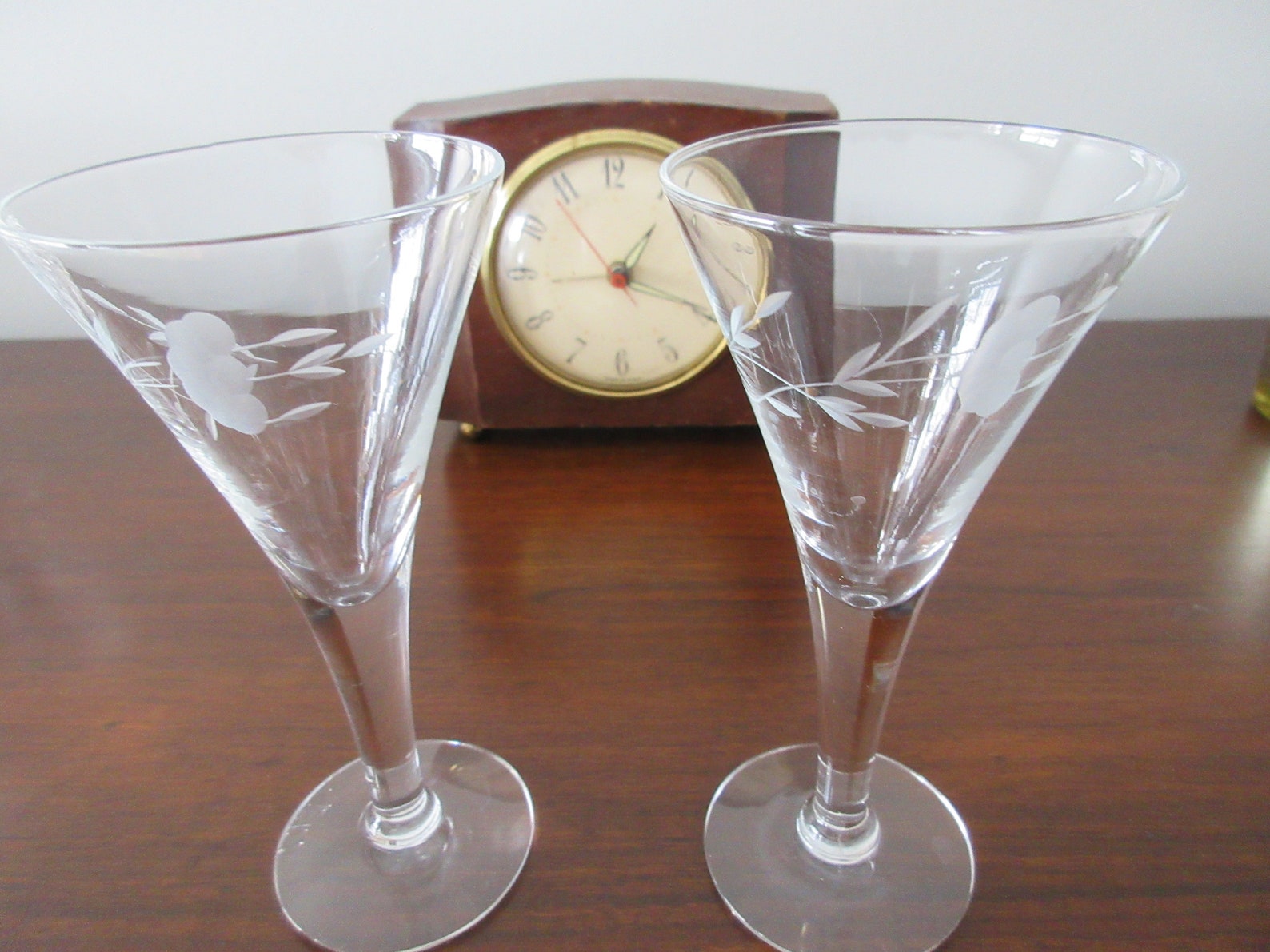 Vintage Etched Cordial Cocktail Glasses 2 Etsy