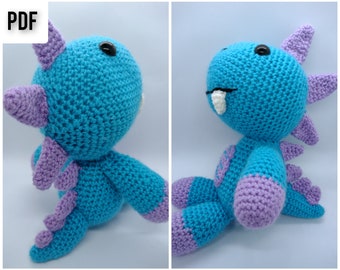 Derek Dinosaur crochet pattern, T-Rex soft toy