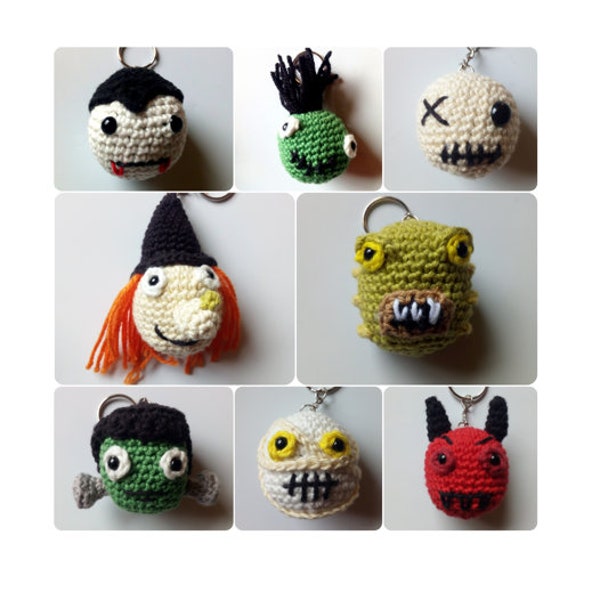 Classic monster crochet keyring collection