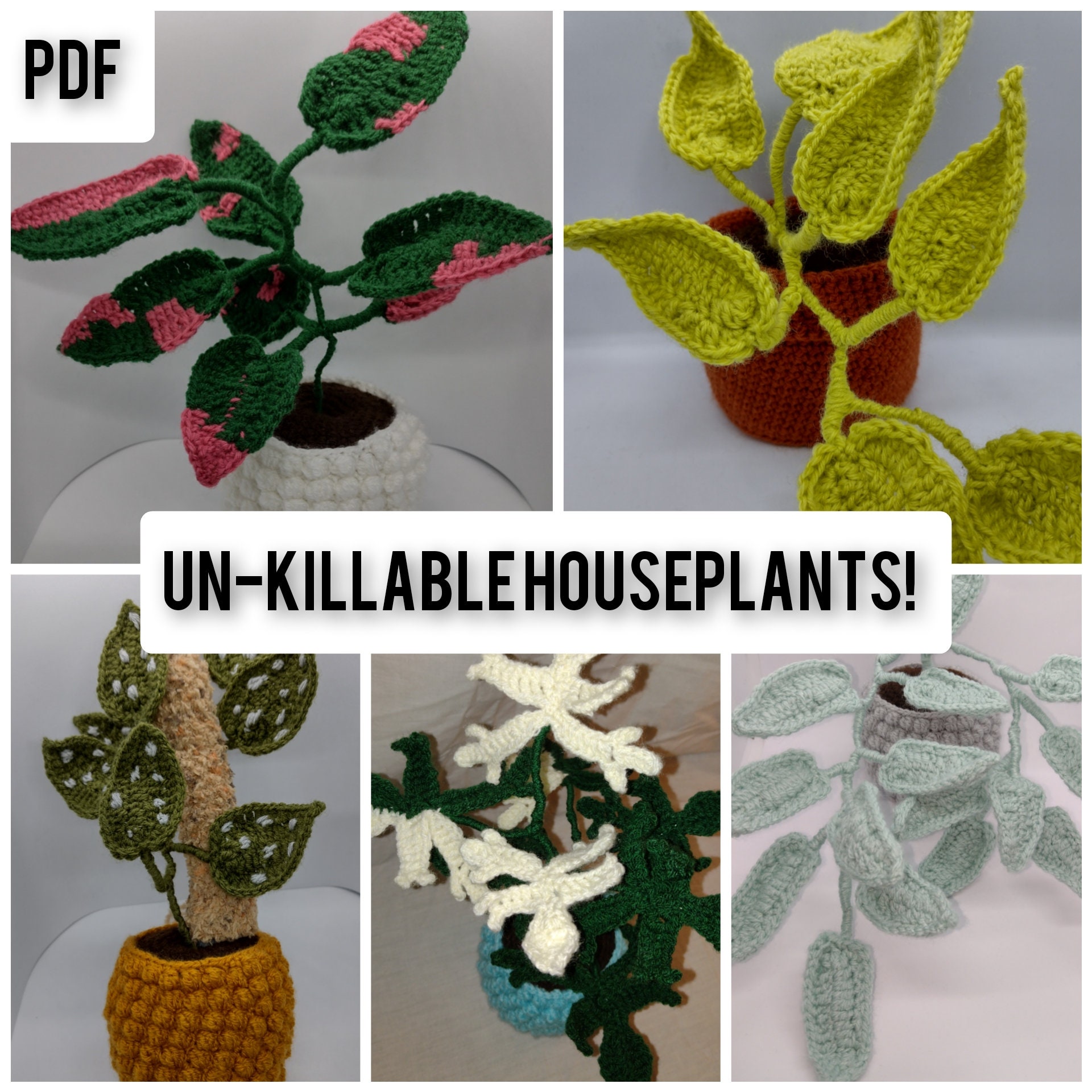 5 Houseplant Crochet Patterns Philodendron Pothos Etsy
