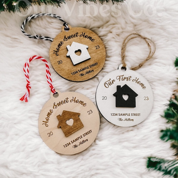 Our First Home Christmas Ornament - New Home Ornament, Home Sweet Home, Finally Home, Our Happy Place, 2023 Christmas Holiday Ornament, Gift