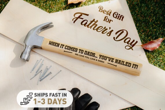 Fathers Day Gift for Dad from Kids | Personalized Hammer | First Fathers Day From Daughter Son Grandpa Papa Present for Dad Engraved Hammer