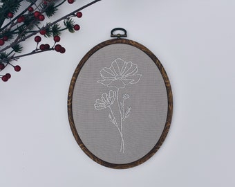 Tan Floral Embroidery Hoop