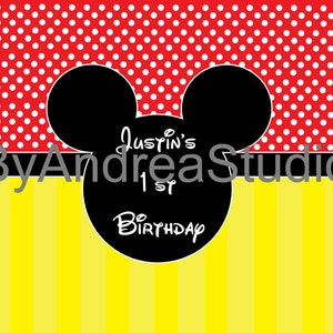 PRINTED Custom Personalized Mickey Birthday Party Backdrop - Mickey Mouse Birthday Party Background - Mickey Party Decoration