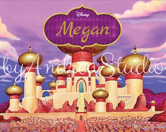 PRINTED Personalized Inspired Aladdin's Birthday Party Backdrop / Background - Aladdin Party Decoration