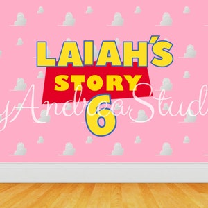 PRINTED Personalized Inspired Girl Toy Story Birthday Party Backdrop / Background - Girl Toy Story Party Decoration