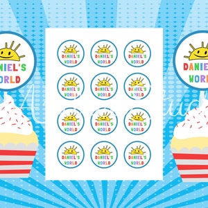 DIGITAL PERSONALIZED Printable Inspired in Ryan&#39;s World cupcake toppers - Ryan&#39;s World party supplies - Ryan&#39;s World birthday party