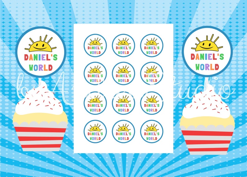 DIGITAL PERSONALIZED Printable Inspired in Ryan's World Cupcake Toppers - Ryan's World Party ...
