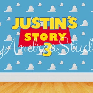 PRINTED Personalized Inspired Toy Story Birthday Party Backdrop / Background - Toy Story Party Decoration