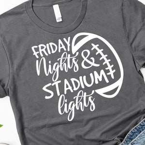 Vendredi soir et lumières du stade Svg, football Svg, football maman Svg, football amour Svg, Svg drôle de maillot de football pour Cricut et Silhouette