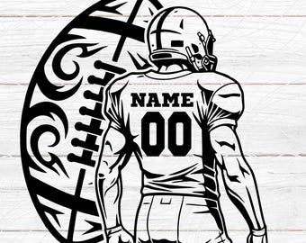 Football Player Svg, Football Player Png, Custom Football Name SVG, Football Silhouette PNG, Football Team Shirt Design, Football Mom svg