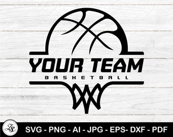 Basketball SVG, Team Logo, Team Name, Team Template, Basketball Mom Svg Png, Team Shirts Svg, Basketball clipart for Cricut and Silhouette