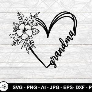 Abuela Flor Corazón, Abuela svg, Oma svg, Mimi svg, Gigi svg, Abuela svg, Abuela svg