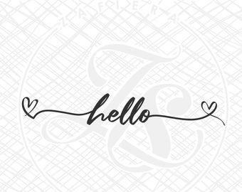 Hello SVG, Welcome Svg, Hello Png, Hello Cut File, Front door sign SVG, Greeting SVG, Home Decor for Cricut and Silhouette
