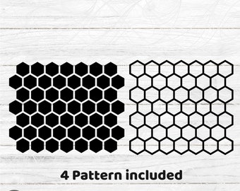 Honeycomb Pattern Svg, Honeycomb Bee Pattern, Seamless Hexagon, Hexagon Pattern, Honeycomb jpg, ai, pdf, svg, png, dxf, eps files included