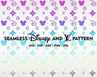 Disney Louis Vuitton Seamless Pattern SVG, Disney Seamless Pattern PNG, Seamless Pattern Disney Vector, PNG, DXF, EPS