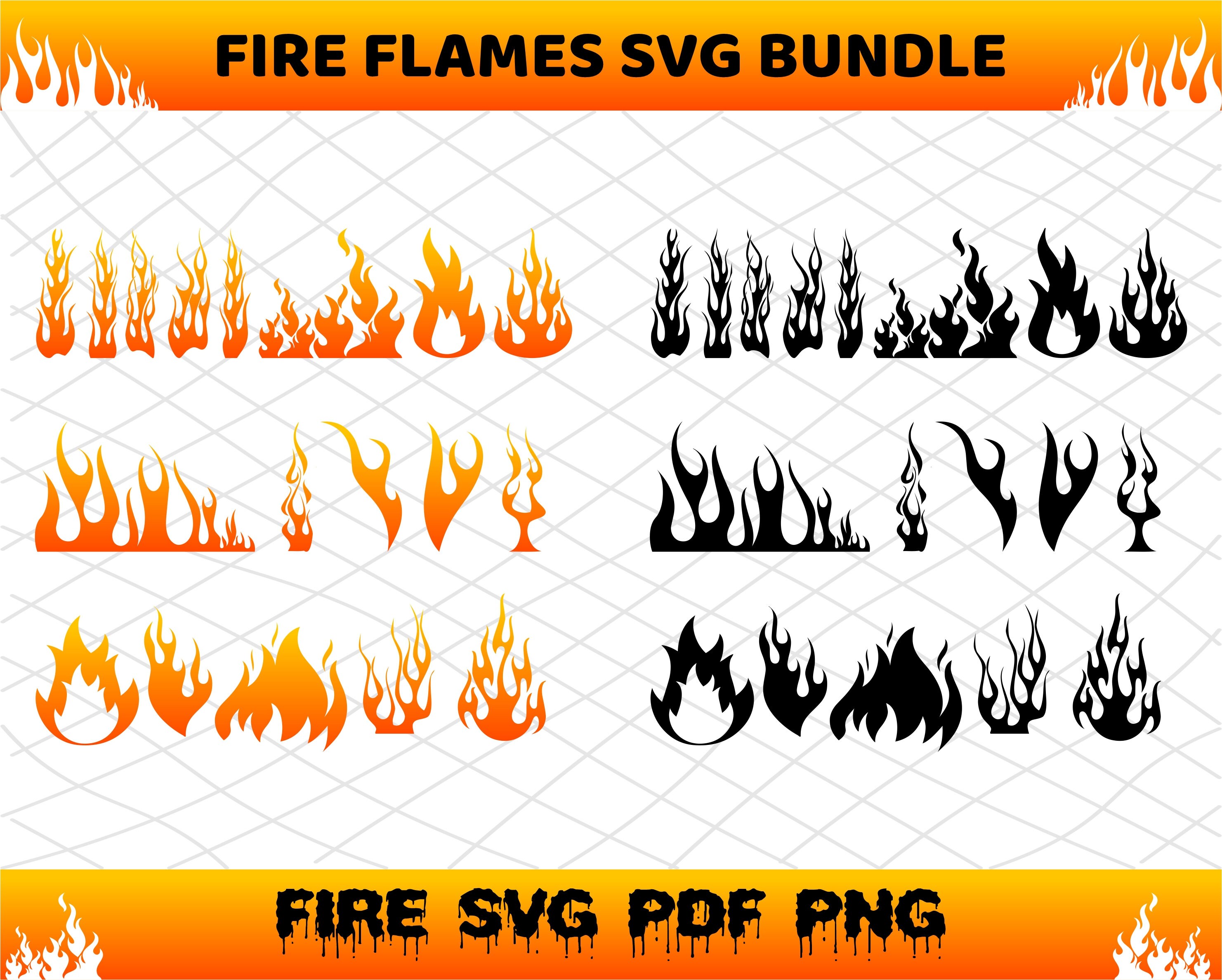 Fire Flame SVG Cut File Flames SVG Instant Download Digital | Etsy