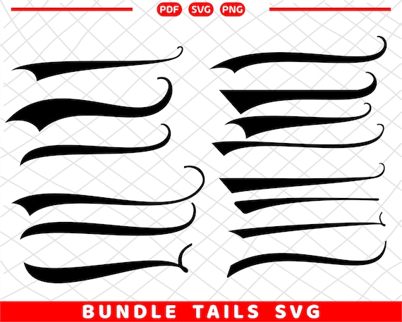 Text tails svg, Font tails svg, Swoosh svg, Text swoosh tails svg,  Underline svg, Cricut silhouette- svg, dxf, eps, ai, png, pdf - digital