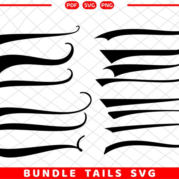 Bundel staarten SVG honkbal staart honkbal lettertype staarten SVG onderstrepen SVG tekst staart SVG voor Cricut tekst staarten SVG Swoosh lettertype SVG