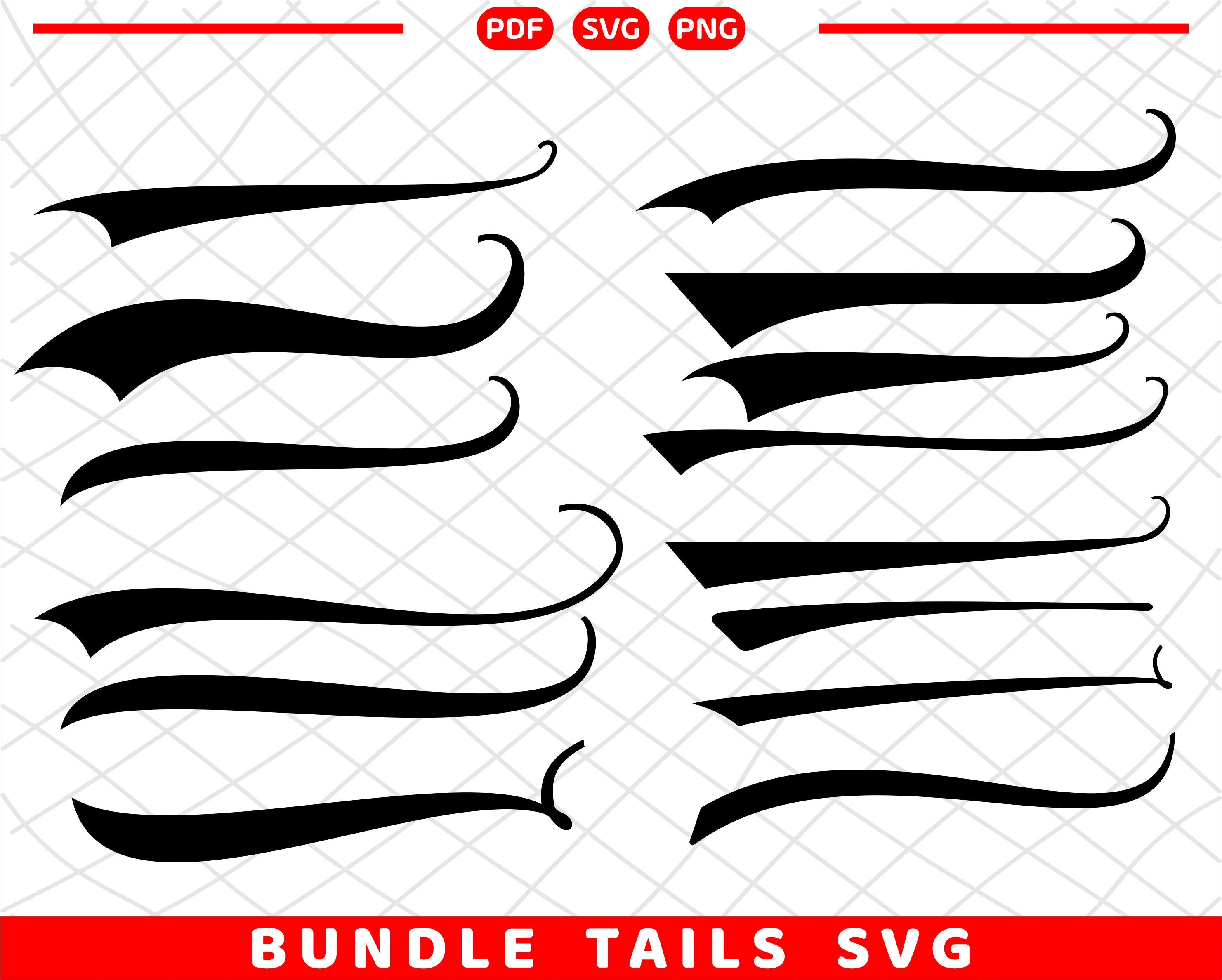 Text Tails Clipart, Swoosh Graphic by RedCreations · Creative Fabrica