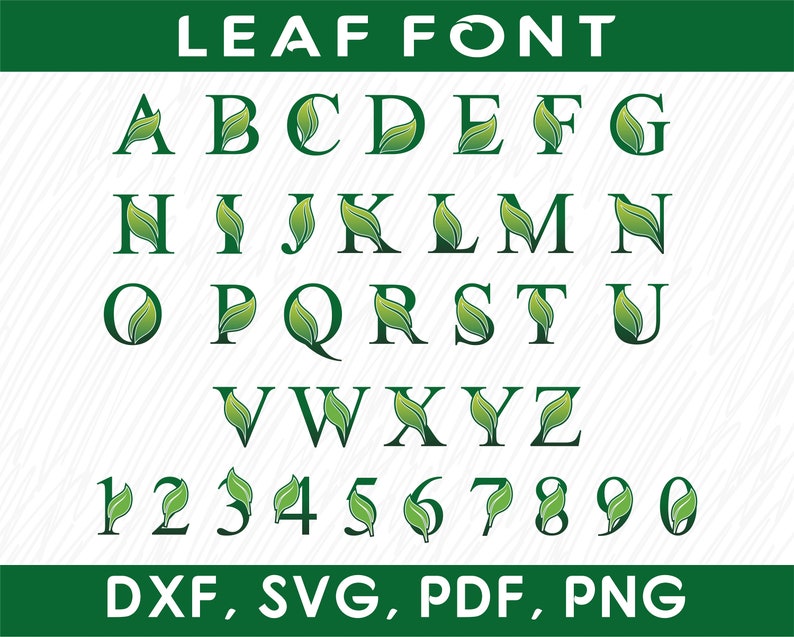 Leaf Font SVG Green Font SVG Summer Font SVG letters cricut Etsy