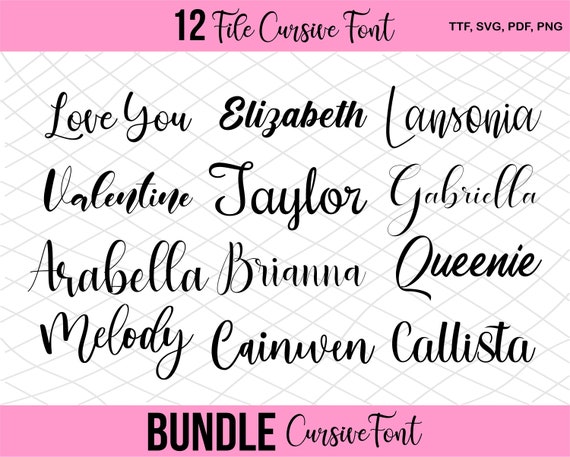 Download Cursive Svg Font Cursive Font Bundle Cursive Svg Signature Fonts For Cricut Cursive Font Digital Font Svg Bundle For Silhouette And Cricut