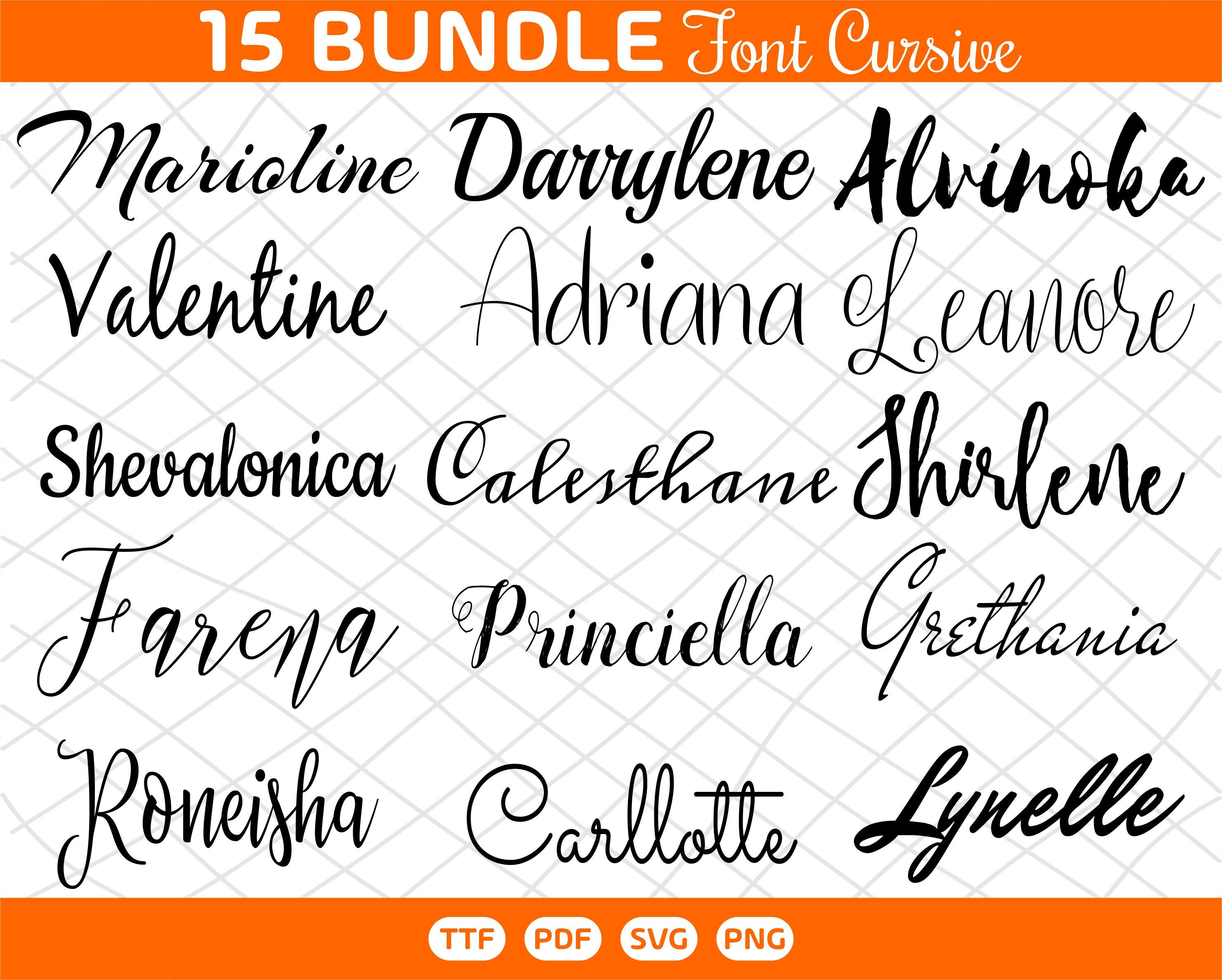 Buy Cursive Svg Font Bundle Cursive Signature Fonts For Cricut Cursive ...