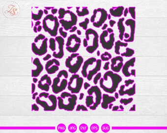 Leopard Svg, Leopard Print Svg, Fuzzy Leopard Print Svg, Leopard Print with Offset, Leopard outline Cut File for Cricut and Silhouette