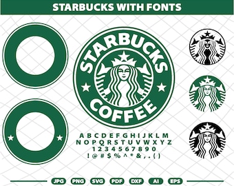 STARBUCKS SVG  Starbucks cut files Dxf Eps Ai Jpg Png for Cricut & Silhouette Starbucks font svg Starbucks font write Starbucks coffee svg