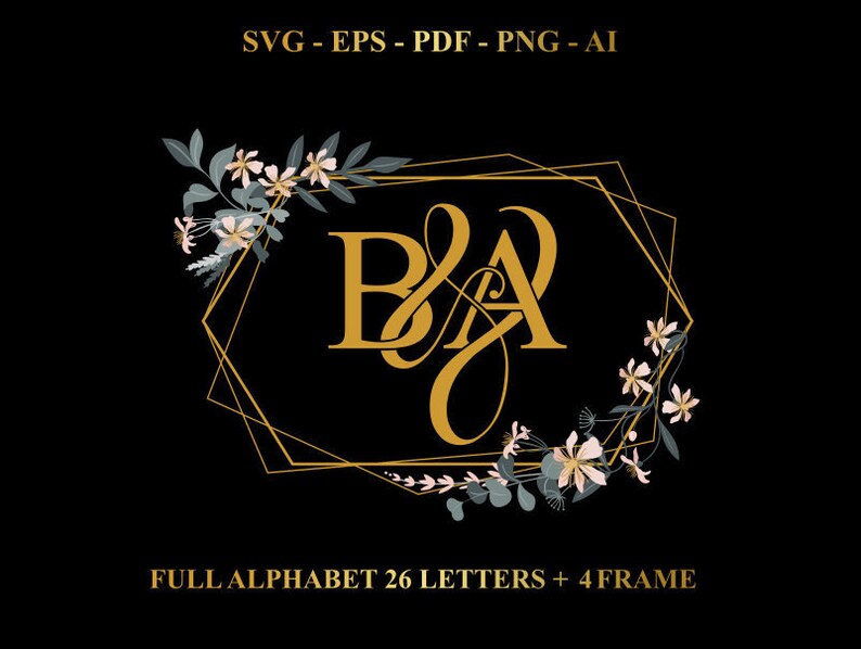 Ba Word Lettering Simple B&A Logo Design - Lettering A-z - Calligraphy Logo - Swash Font - Name ...