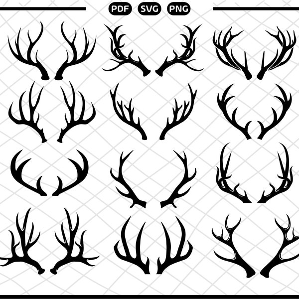 Deer svg Deer antlers Svg horn SVG Antler svg Antler vector cut file Deer antlers svg Deer antlers svg for Cricut and Silhouette