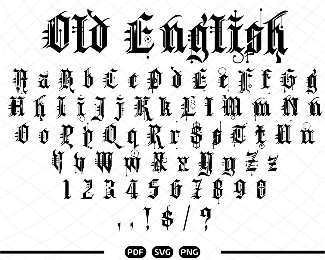 Old English Font Svg Old English Cricut Fonts Svg Font Svg - Etsy Canada
