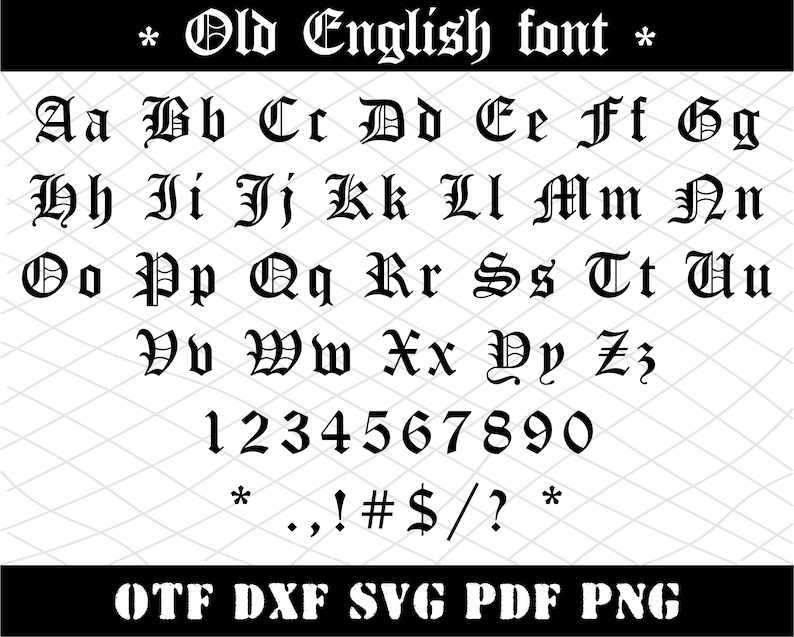 Download Old English font svg Old English Cricut fonts svg Font svg | Etsy