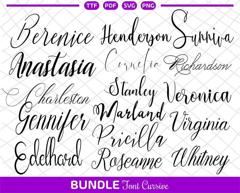 Cursive font svg Beauty font svg Bundle for Cricut Bundle | Etsy