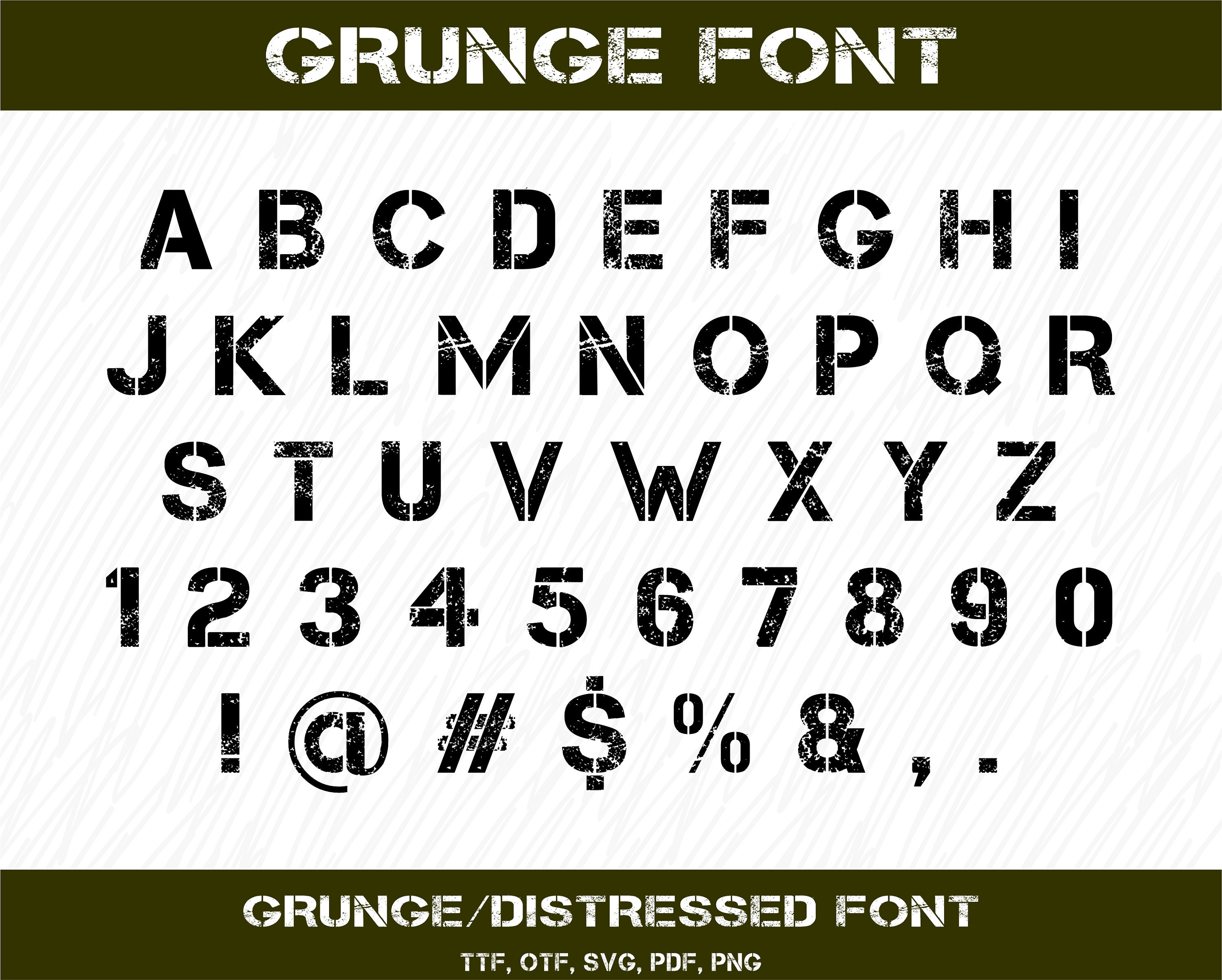 Stencil Distressed Font Svg Stencil Font Otf Stencil Letters Etsy Images