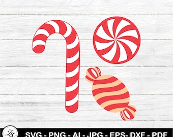 Holiday Candy Svg, Peppermint Candy Cane Christmas Candy Cut File, Candy Cane Svg, Christmas Candy Svg, Holiday Candy Stick Svg