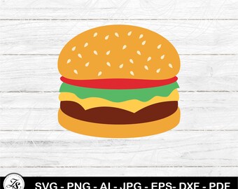 Hamburger Svg, Burger svg, Cheeseburger svg, hamburger clipart for Cricut and Silhouette
