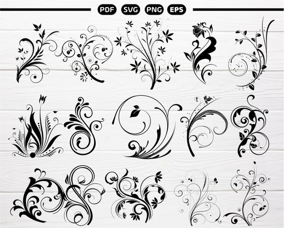 Decorative Ornaments SVG Decorative Vine Ornaments Vine SVG Swirls Svg Clipart for Cricut and Silhouettes